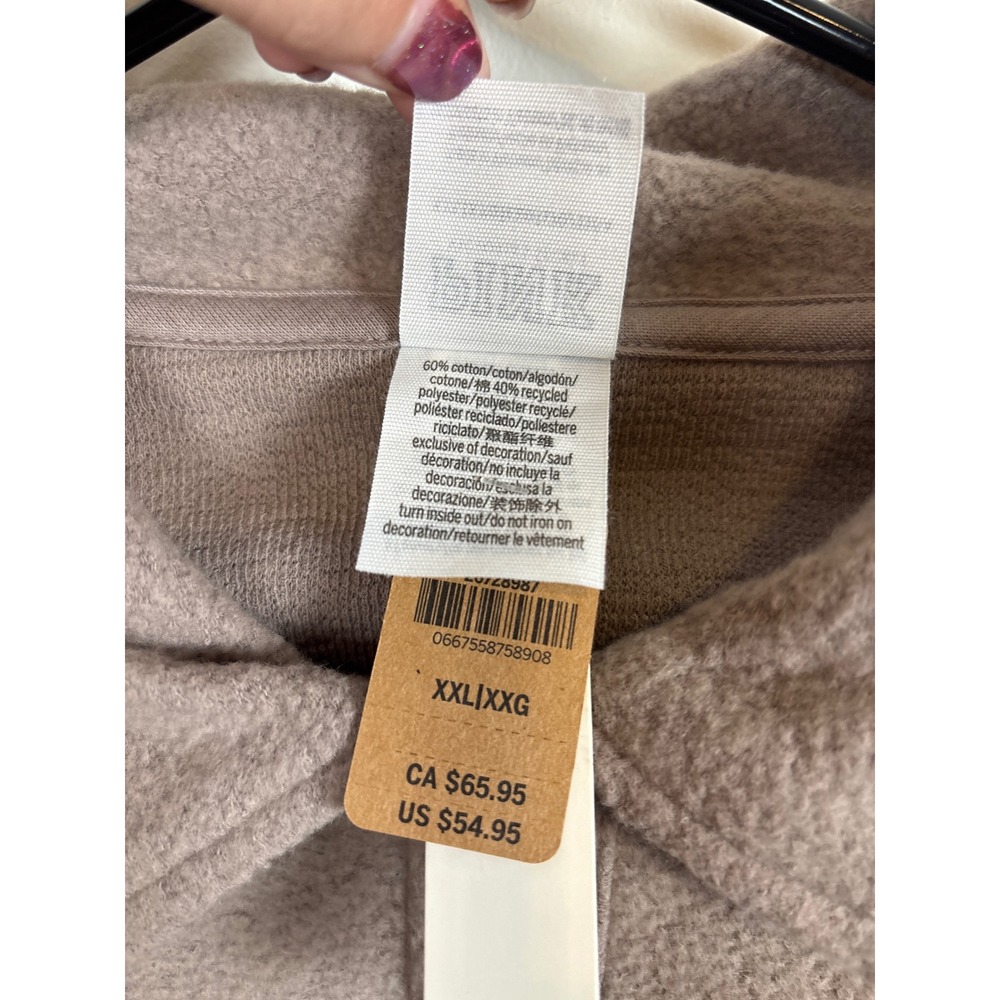 PINK by Victoria Secret Cropped Pullover Sweatshirt‎ Athletic Stripe Taupe XXL - Picture 3 of 5